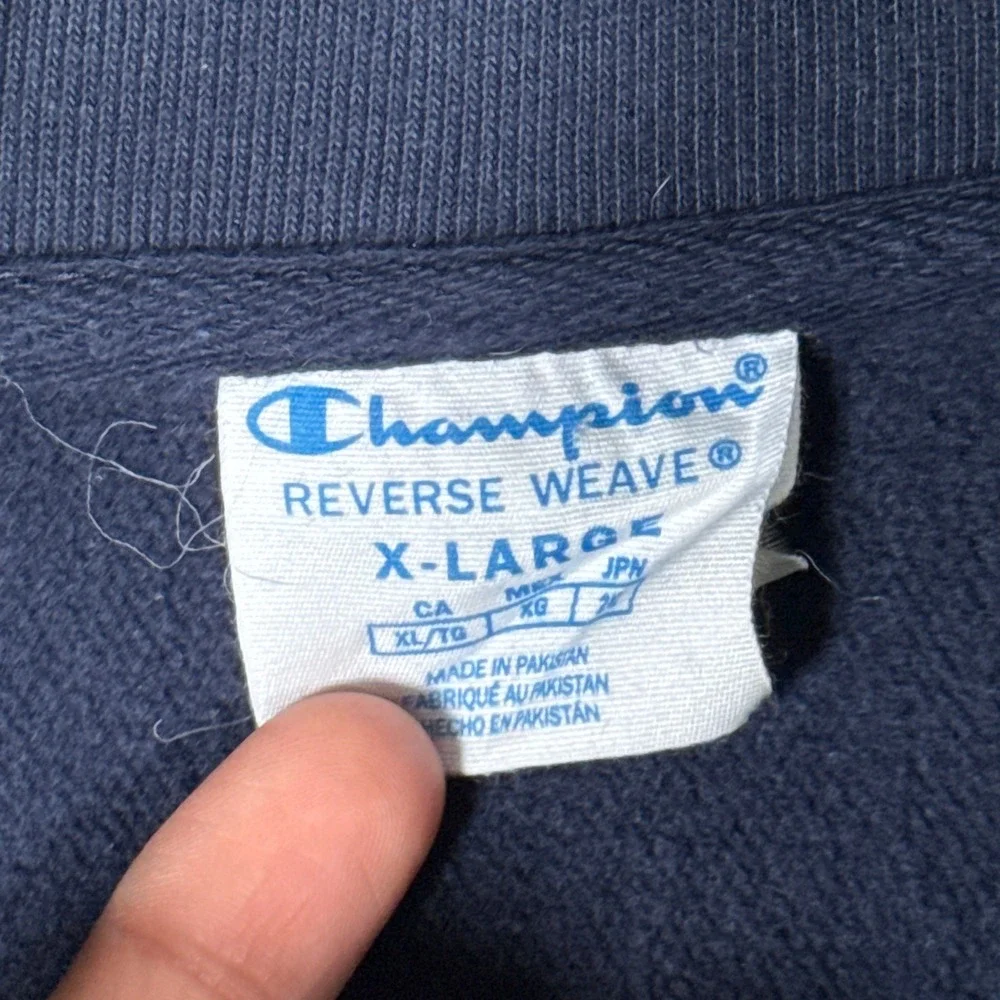 Champion Sweatshirt Mens XL Navy Cape Cod Reverse Weave 1/4 Quarter Zip Pullover